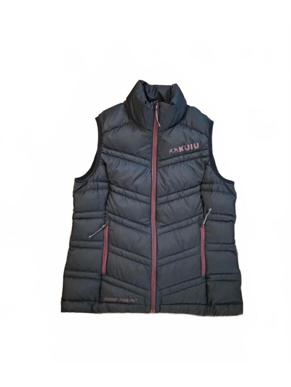 Kuiu Down Vest Black with Burgundy Zipper